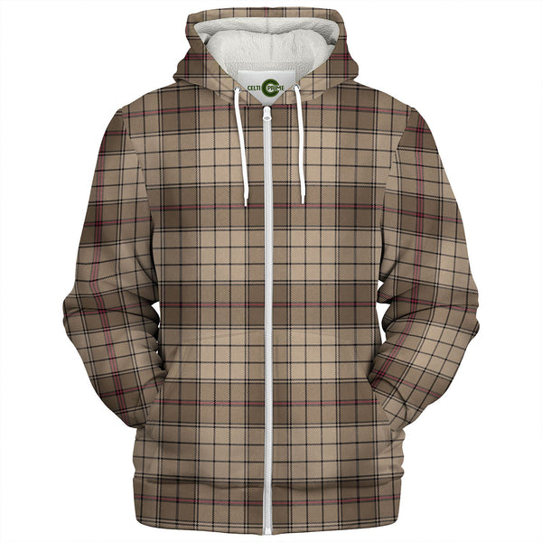 Ulster Brown Modern Tartan Sherpa Hoodie