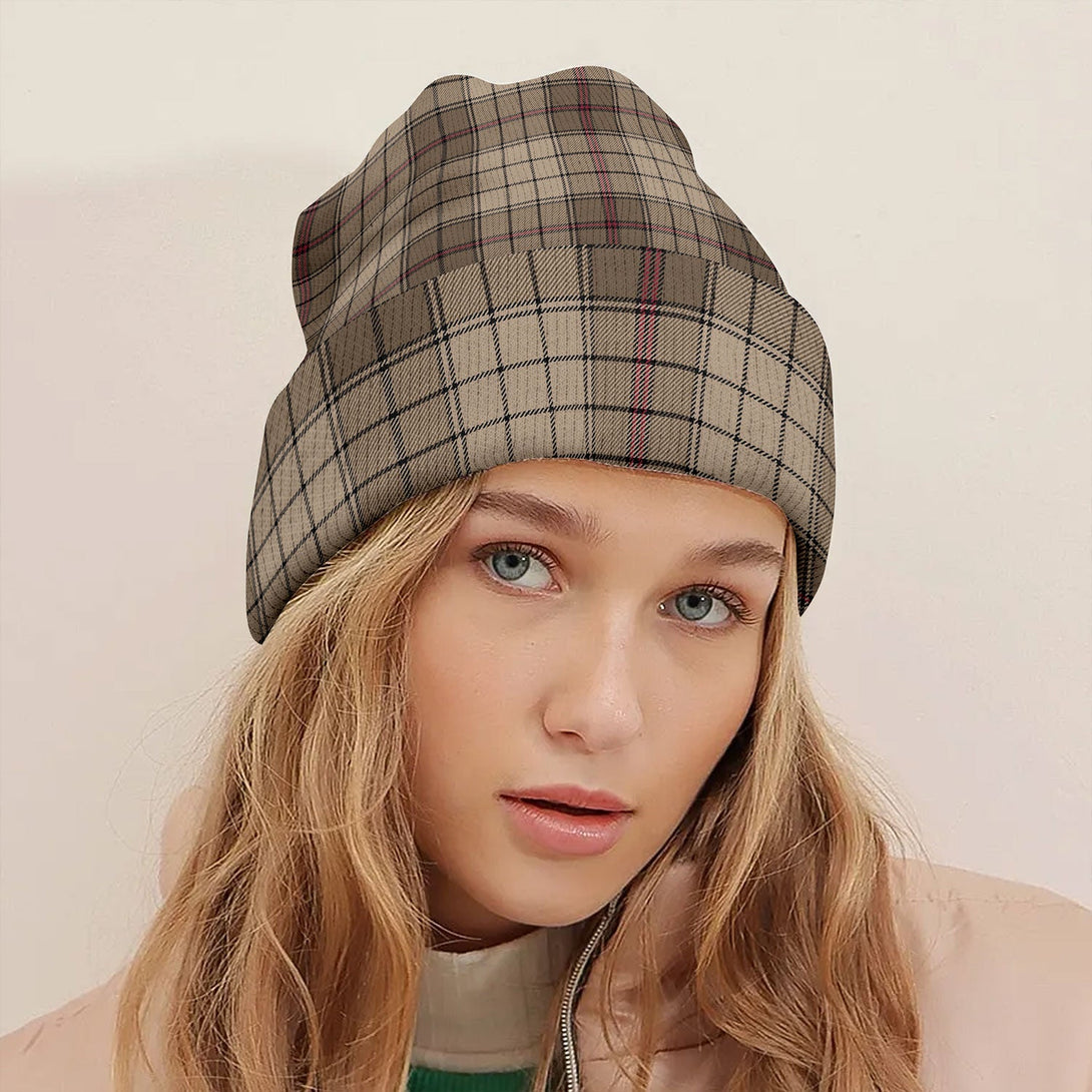 Ulster Brown Modern Tartan Knitted Beanie