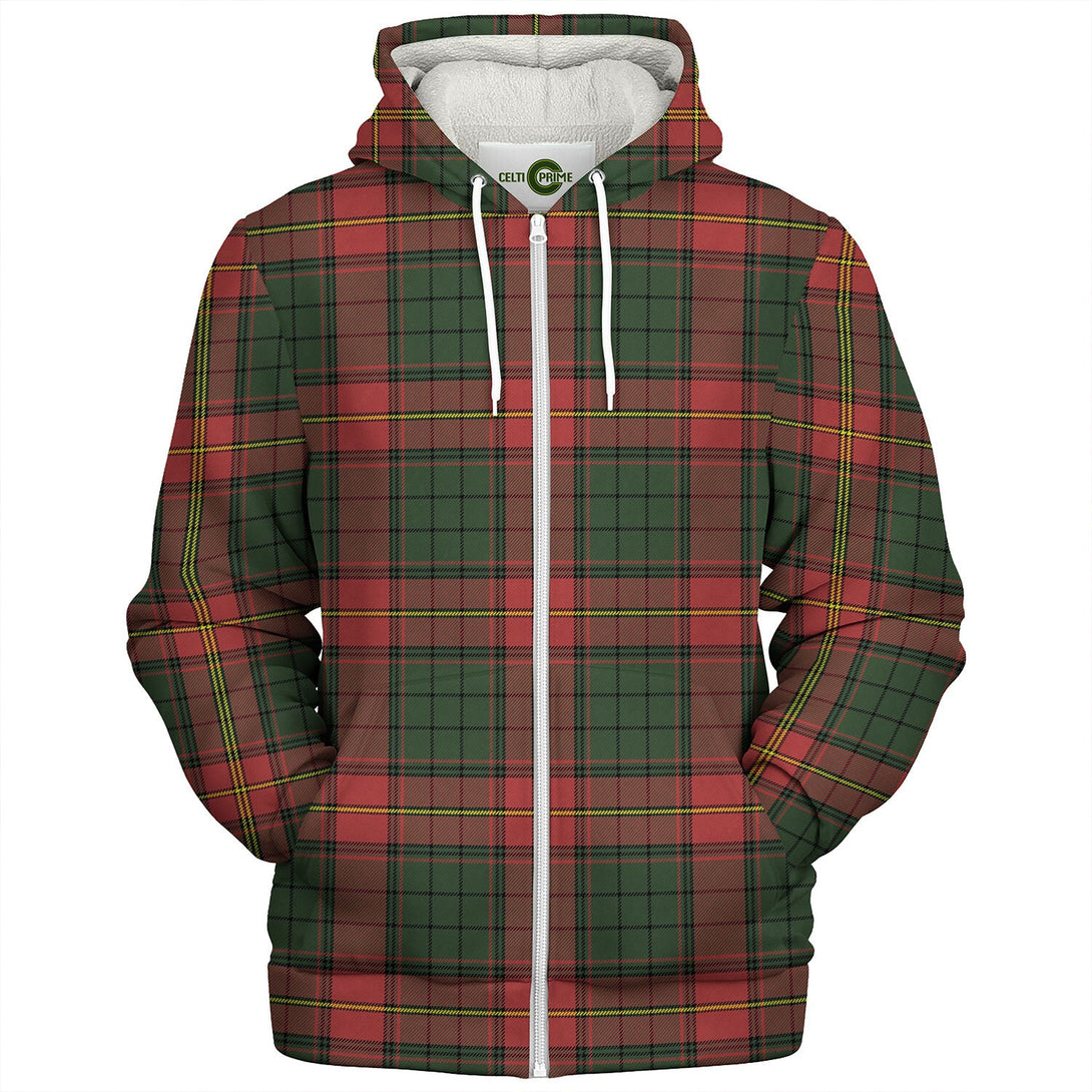 Ulster Red Modern Tartan Sherpa Hoodie