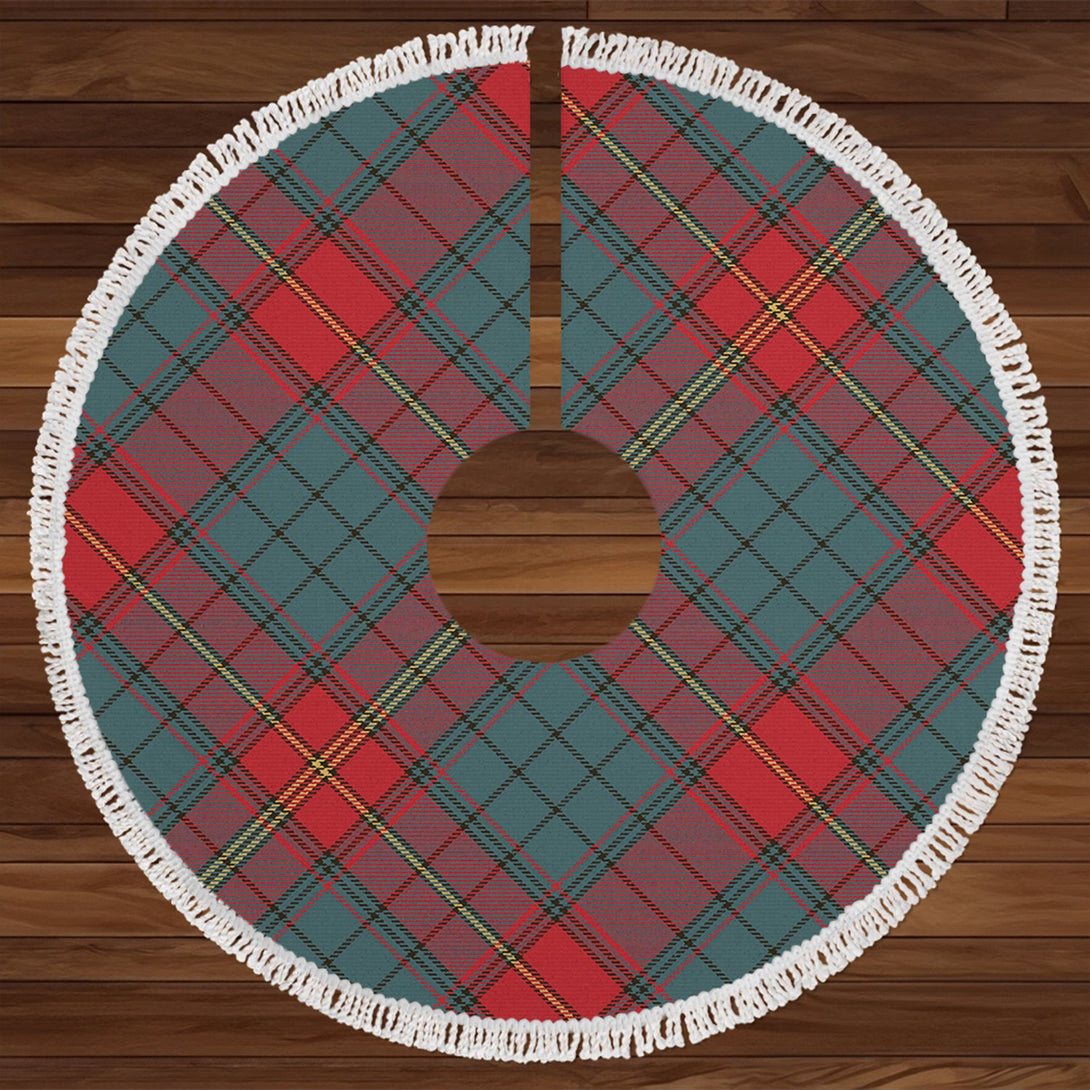 Ulster Red Weathered Tartan Christmas Tree Skirt