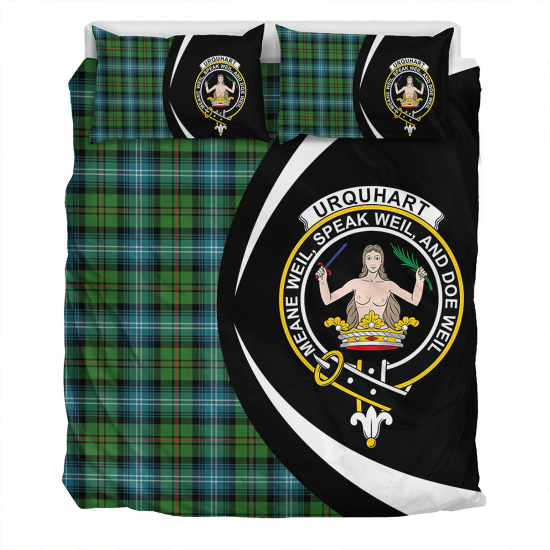 Urquhart Ancient Clan Badge Tartan Bedding Set Circle Style