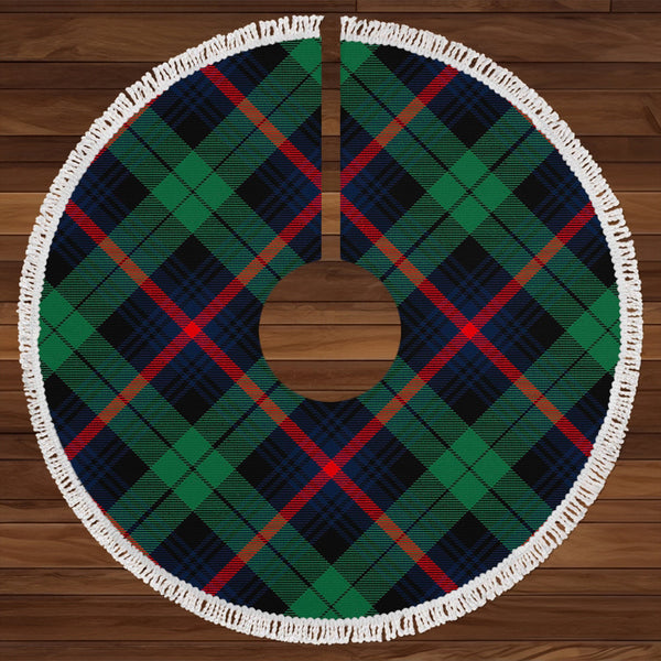 Urquhart Broad Red Modern Tartan Christmas Tree Skirt