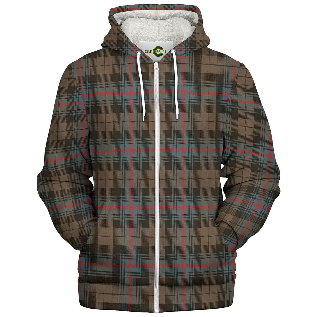 Urquhart Broad Red Weathered Tartan Sherpa Hoodie