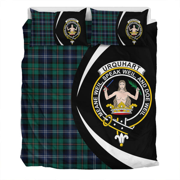 Urquhart Modern Clan Badge Tartan Bedding Set Circle Style