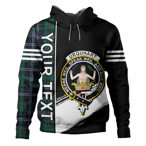 Urquhart Modern Clan Badge Tartan Hoodie Quarter Style Personalized