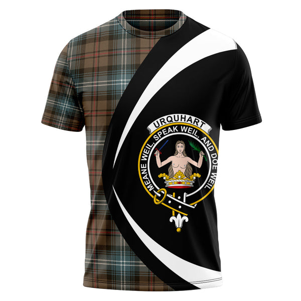 Urquhart Weathered Clan Badge Tartan T-Shirt Circle Style Personalized