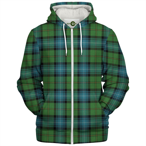 Urquhart White Lines (Urquhart Ancient) Ancient Tartan Sherpa Hoodie