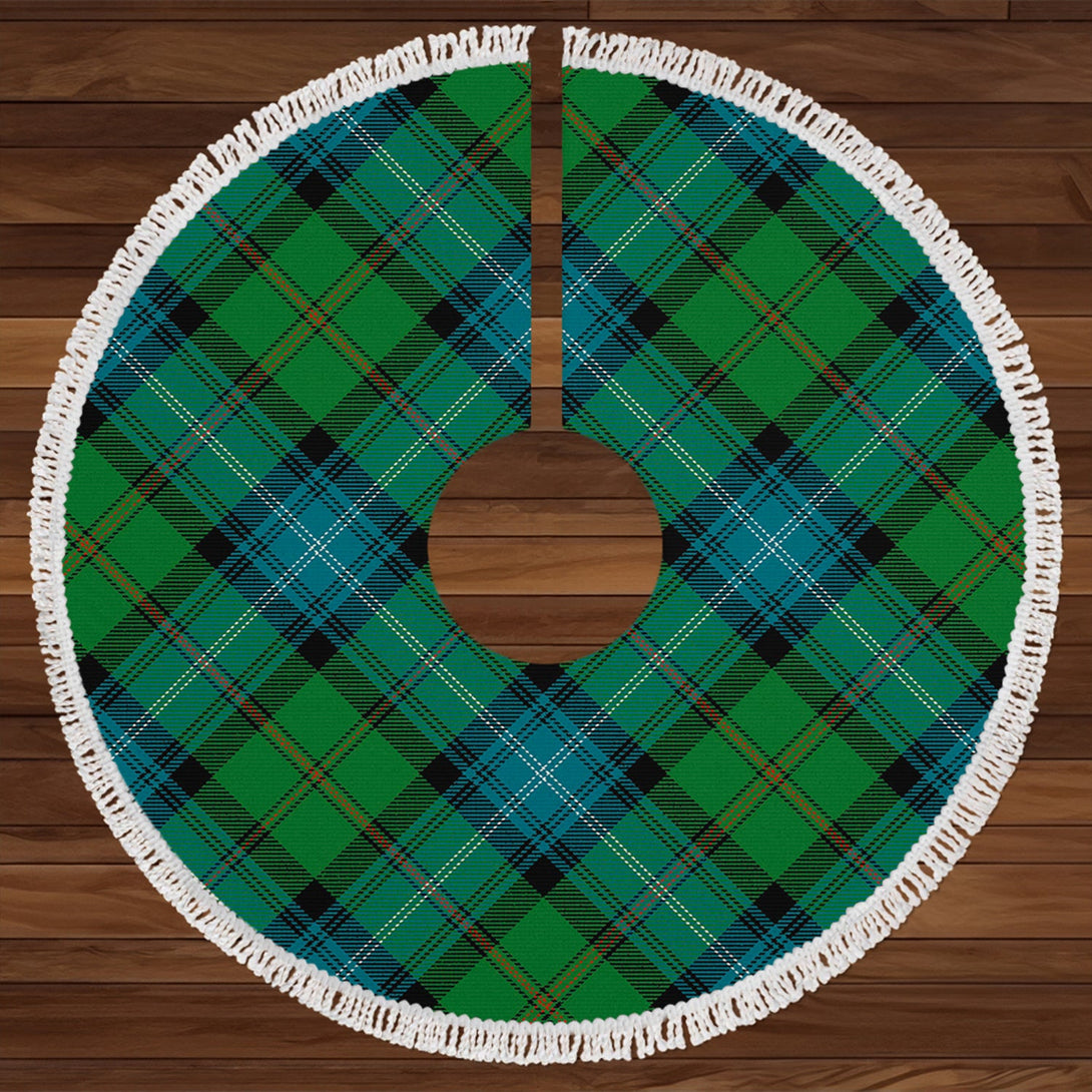 Urquhart White Lines (Urquhart Ancient) Ancient Tartan Christmas Tree Skirt