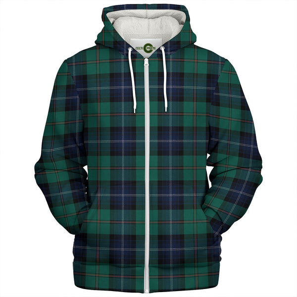 Urquhart White Lines (Urquhart Ancient) Modern Tartan Sherpa Hoodie