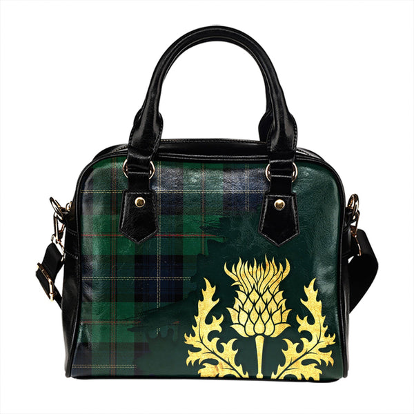 Urquhart White Lines (Urquhart Ancient) Modern Tartan Shoulder Handbag Thistle Oldest Style