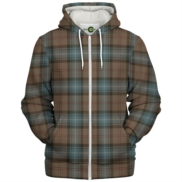 Urquhart White Lines (Urquhart Ancient) Weathered Tartan Sherpa Hoodie