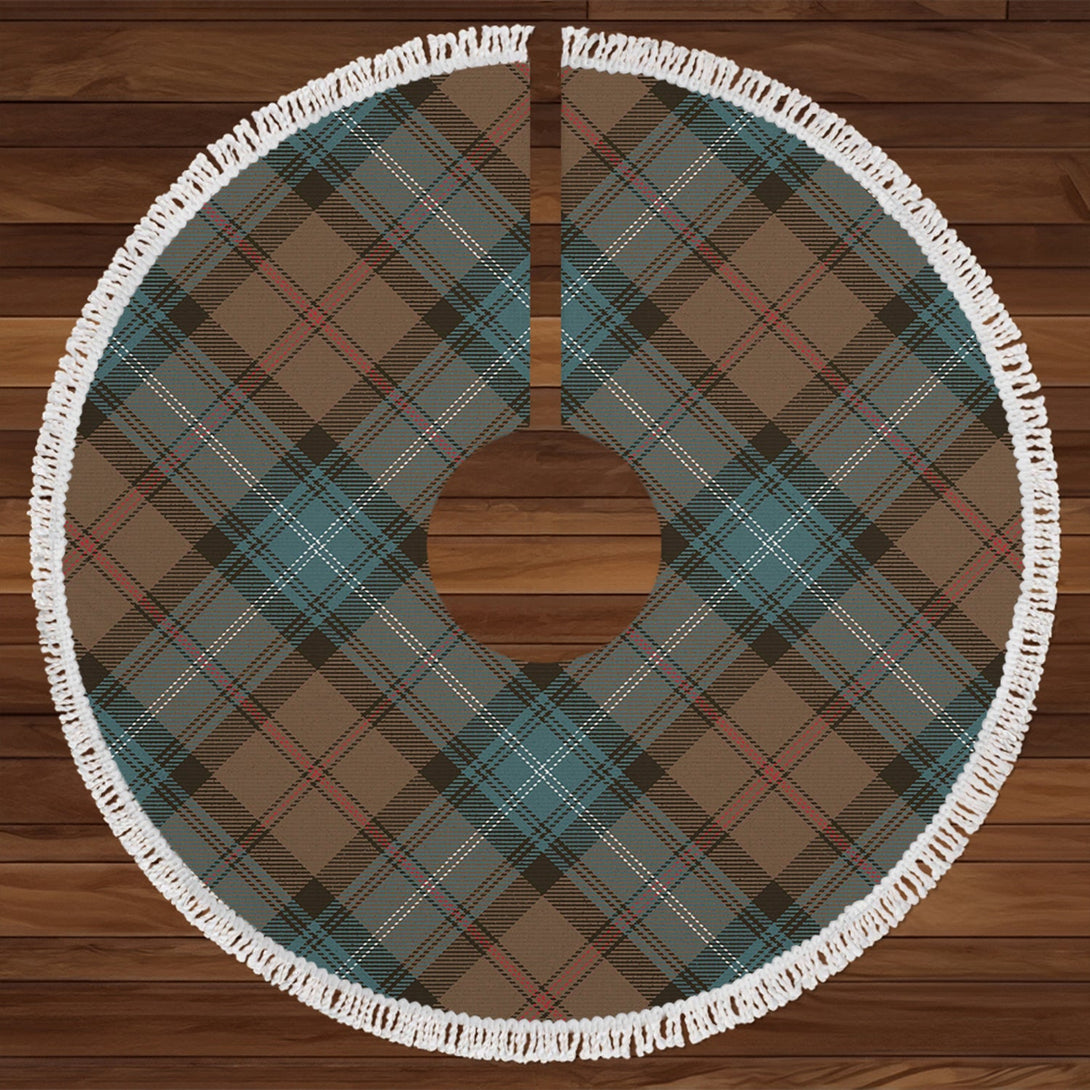 Urquhart White Lines (Urquhart Ancient) Weathered Tartan Christmas Tree Skirt