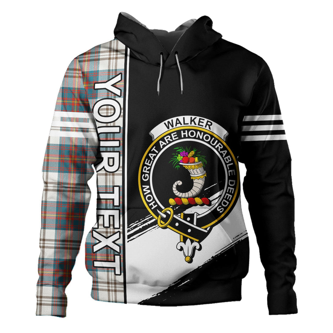 Walker Dress Ancient Clan Badge Tartan Hoodie Quarter Style Personalized