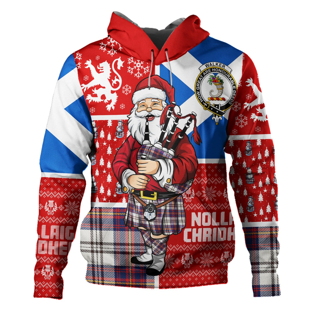 Walker Dress Modern Clan Badge Tartan Hoodie Scotland Christmas Santa