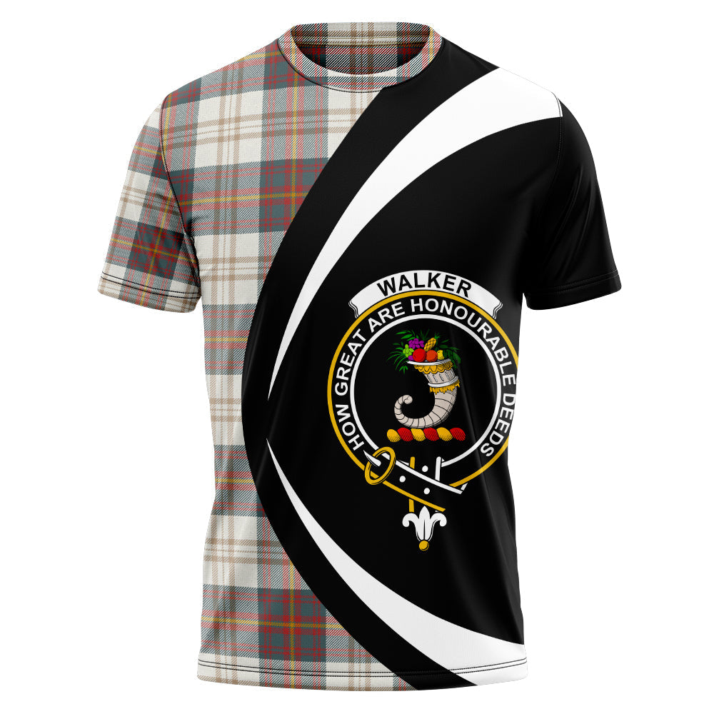 Walker Dress Weathered Clan Badge Tartan T-Shirt Circle Style Personalized