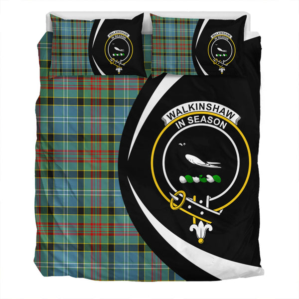 Walkinshaw Clan Badge Tartan Bedding Set Circle Style