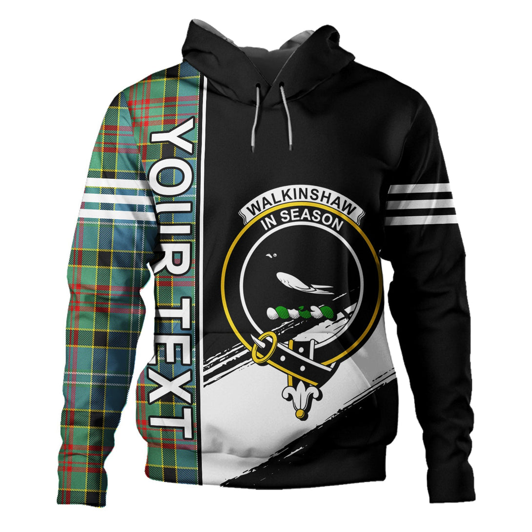 Walkinshaw Clan Badge Tartan Hoodie Quarter Style Personalized