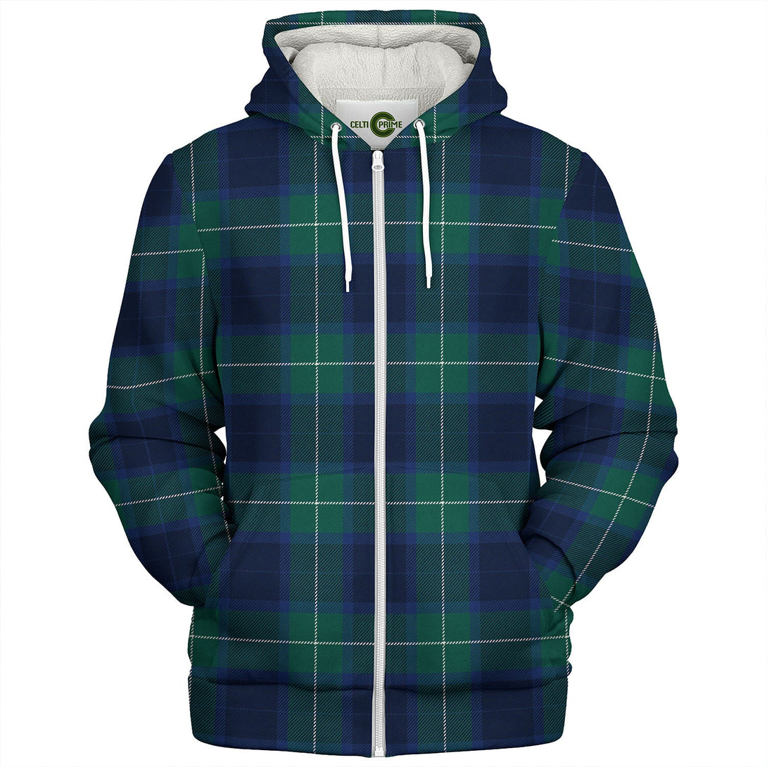 Wallace Blue (Wallas Blue) Modern Tartan Sherpa Hoodie