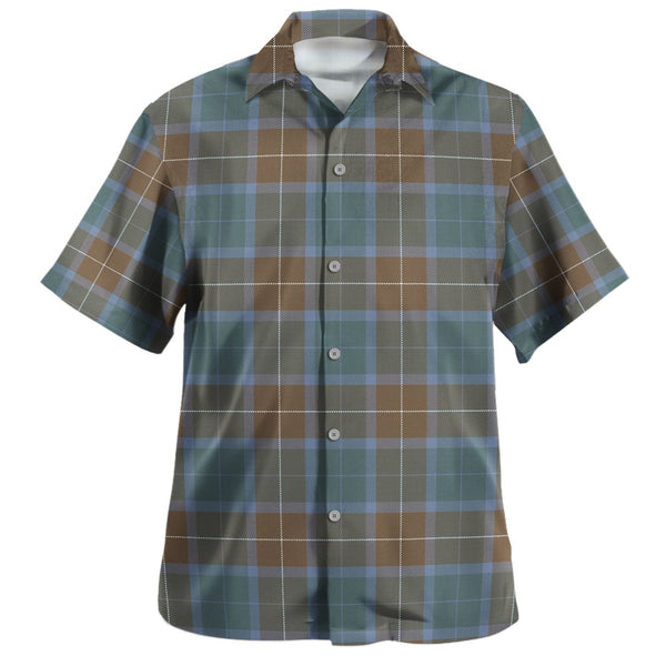 Wallace Blue (Wallas Blue) Weathered Tartan Hawaiian Shirt