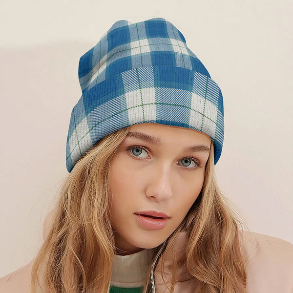 Wallace Dress Blue (Wallas Dress Blue) Ancient Tartan Knitted Beanie