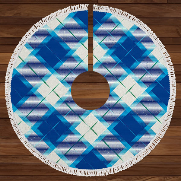 Wallace Dress Blue (Wallas Dress Blue) Modern Tartan Christmas Tree Skirt