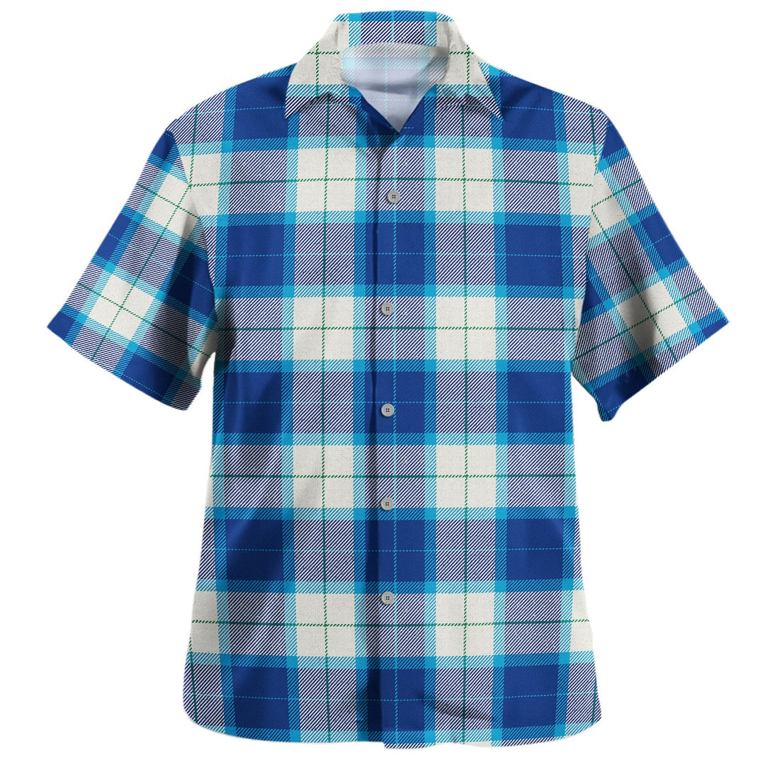 Wallace Dress Blue (Wallas Dress Blue) Modern Tartan Hawaiian Shirt