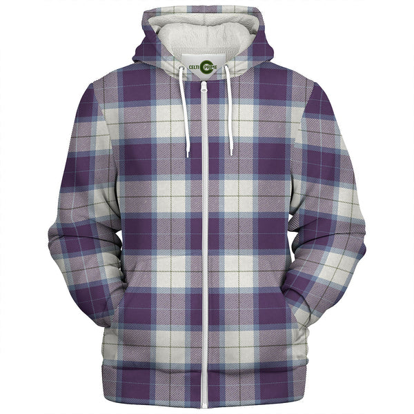 Wallace Dress Blue (Wallas Dress Blue) Weathered Tartan Sherpa Hoodie