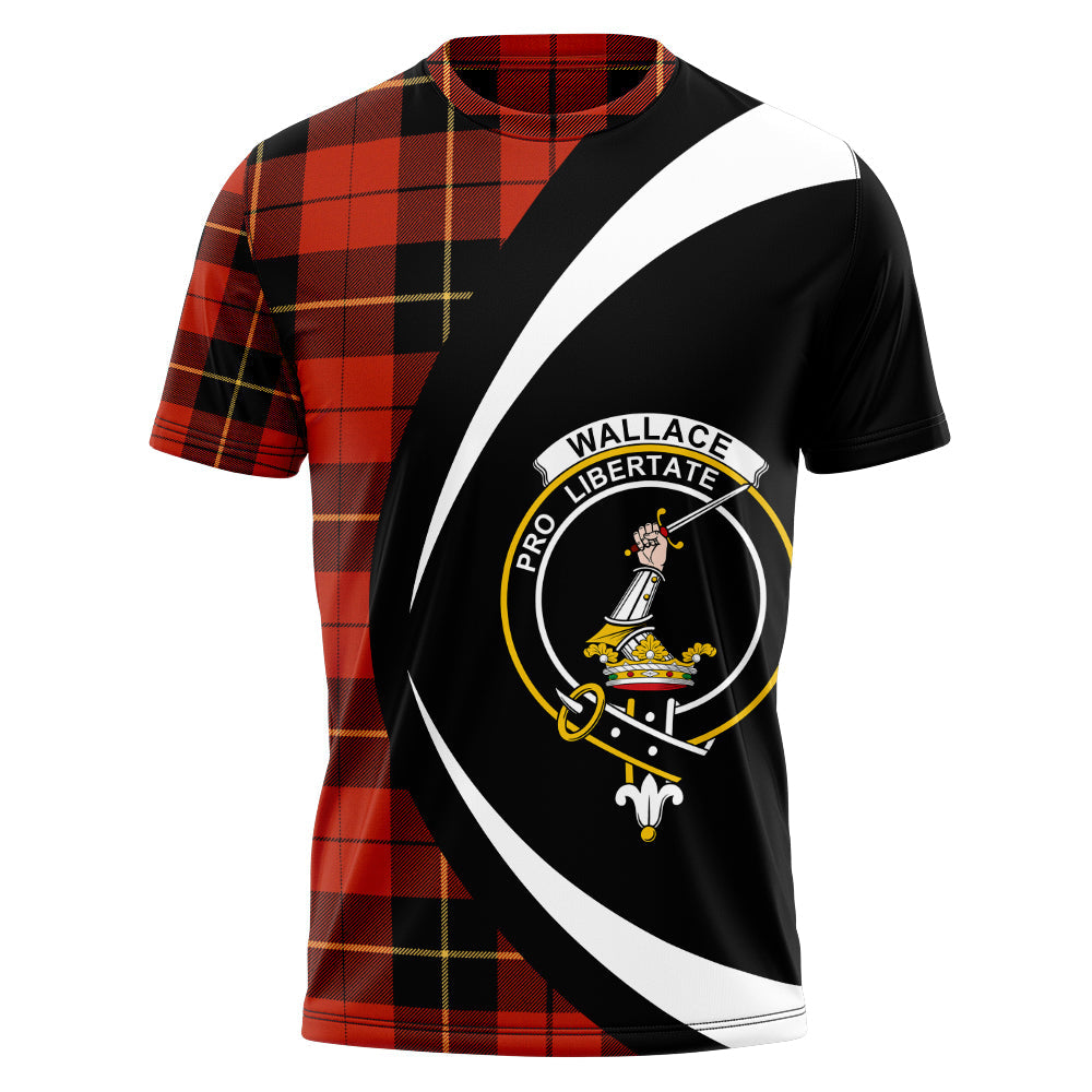 Wallace (Wallas) Ancient Clan Badge Tartan T-Shirt Circle Style Personalized