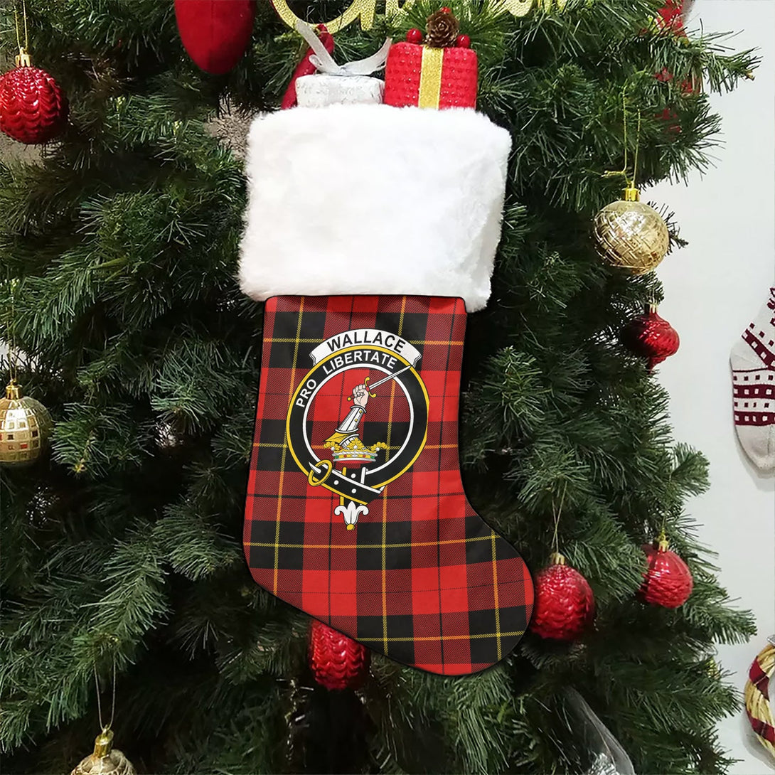 Wallace (Wallas) Modern Clan Badge Tartan Christmas Stocking