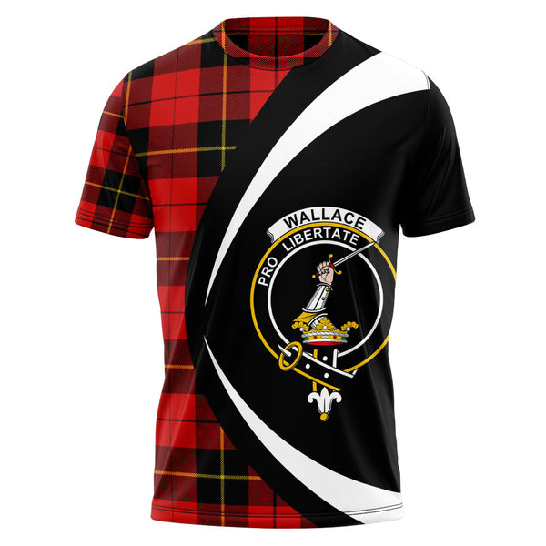 Wallace (Wallas) Modern Clan Badge Tartan T-Shirt Circle Style Personalized