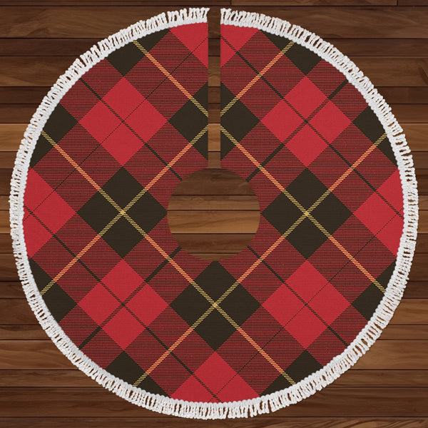 Wallace (Wallas) Weathered Clan Badge Tartan Christmas Tree Skirt