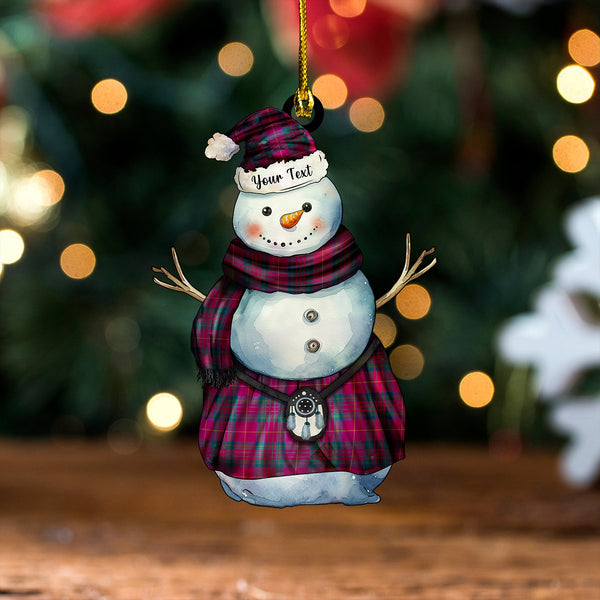 Wanstall Modern Tartan Wood Acrylic Ornament Snowman Warrior Personalized