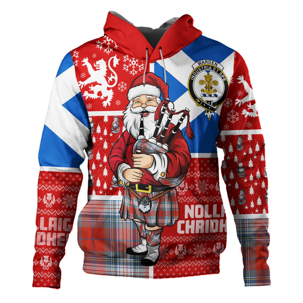 Warden Ancient Clan Badge Tartan Hoodie Scotland Christmas Santa