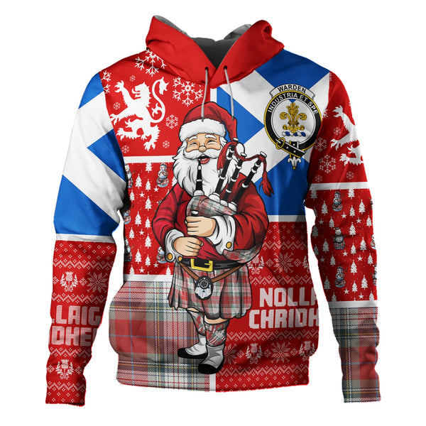 Warden Weathered Clan Badge Tartan Hoodie Scotland Christmas Santa