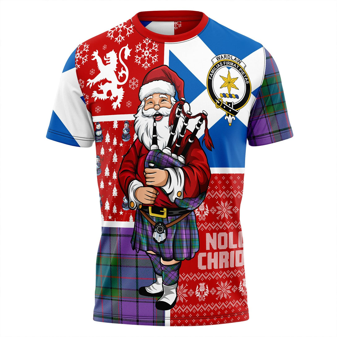 Wardlaw Ancient Clan Badge Tartan T-Shirt Scotland Christmas Santa