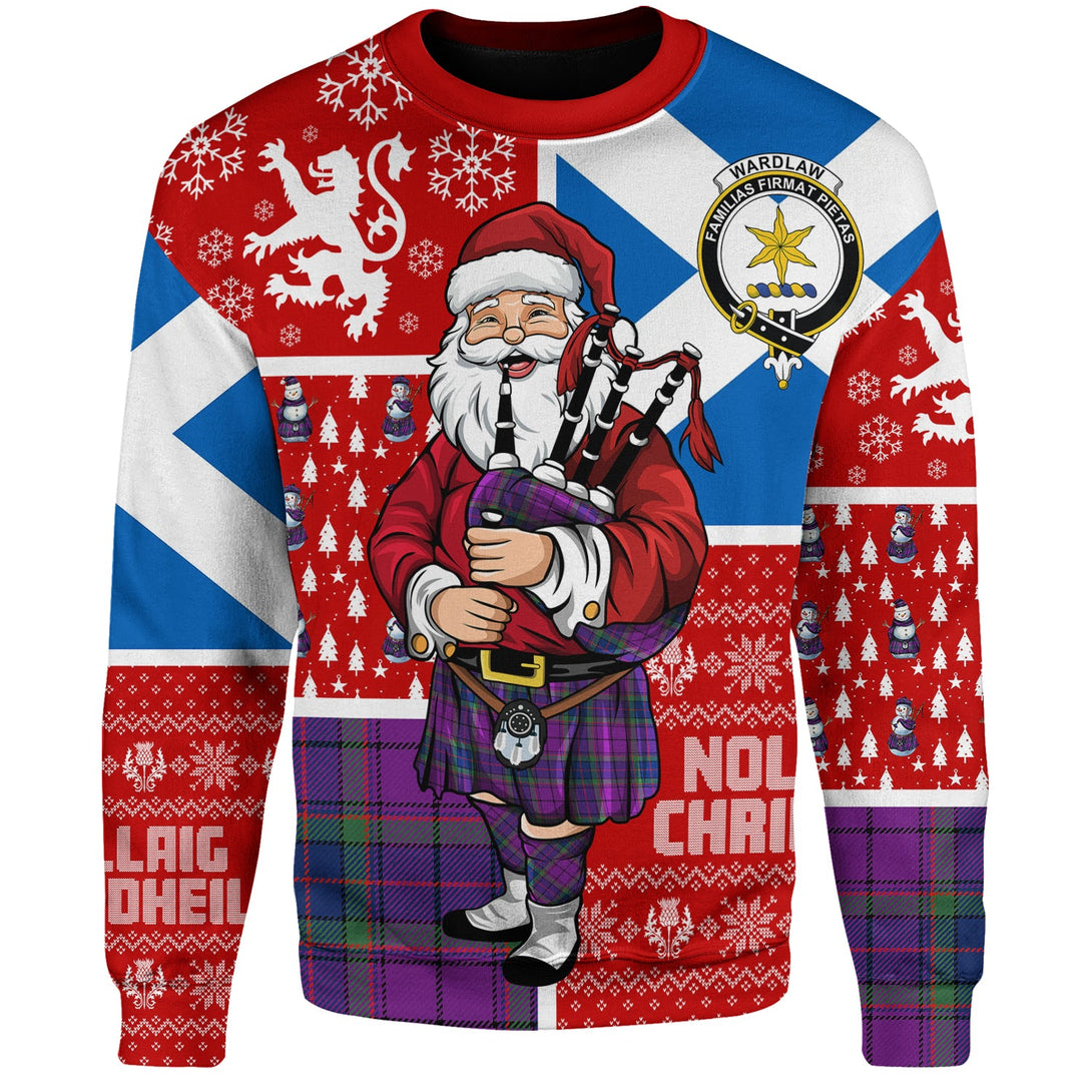 Wardlaw Modern Clan Badge Tartan Sweatshirt Scotland Christmas Santa