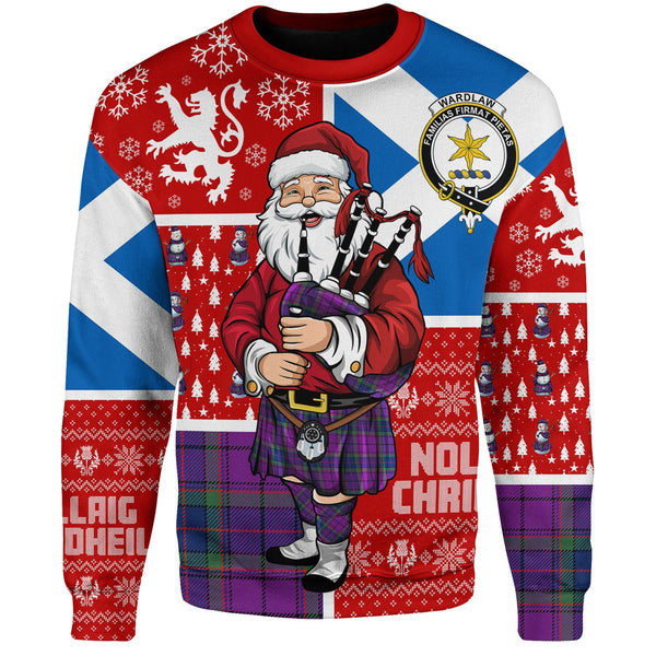 Wardlaw Modern Clan Badge Tartan Sweatshirt Scotland Christmas Santa