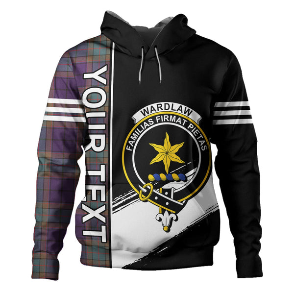 Wardlaw Weathered Clan Badge Tartan Hoodie Quarter Style Personalized