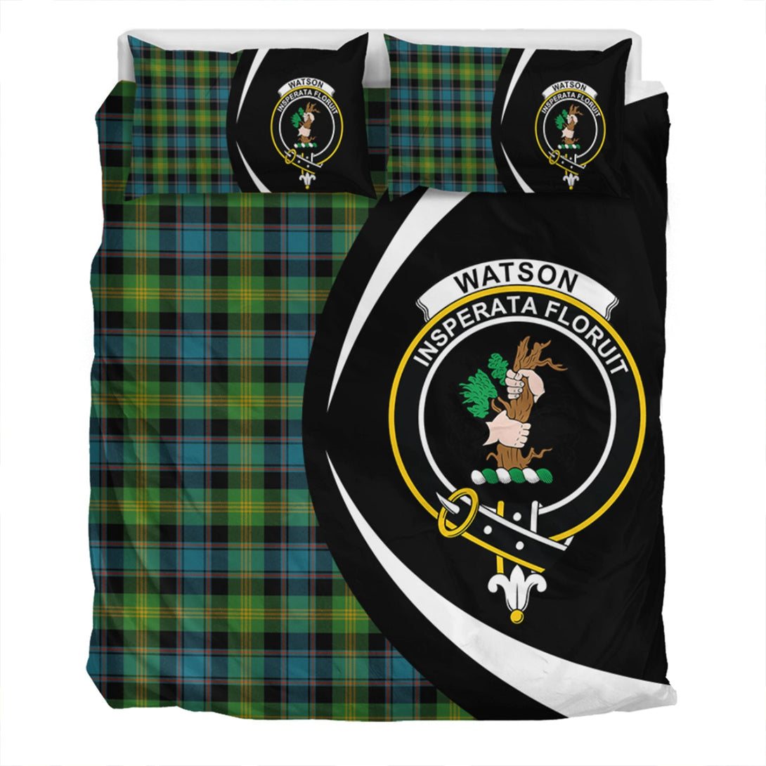 Watson (Wate Watt) Ancient Clan Badge Tartan Bedding Set Circle Style