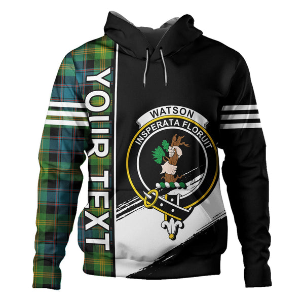 Watson (Wate Watt) Ancient Clan Badge Tartan Hoodie Quarter Style Personalized