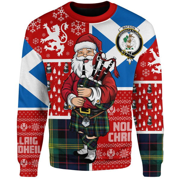 Watson (Wate Watt) Modern Clan Badge Tartan Sweatshirt Scotland Christmas Santa