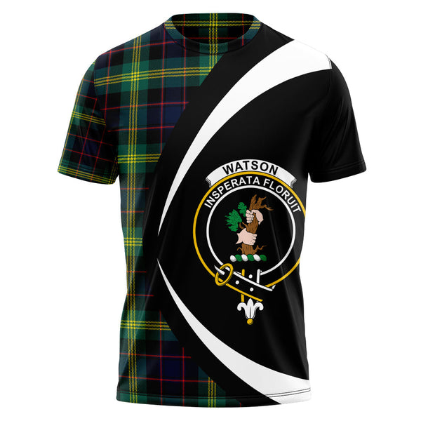 Watson (Wate Watt) Modern Clan Badge Tartan T-Shirt Circle Style Personalized