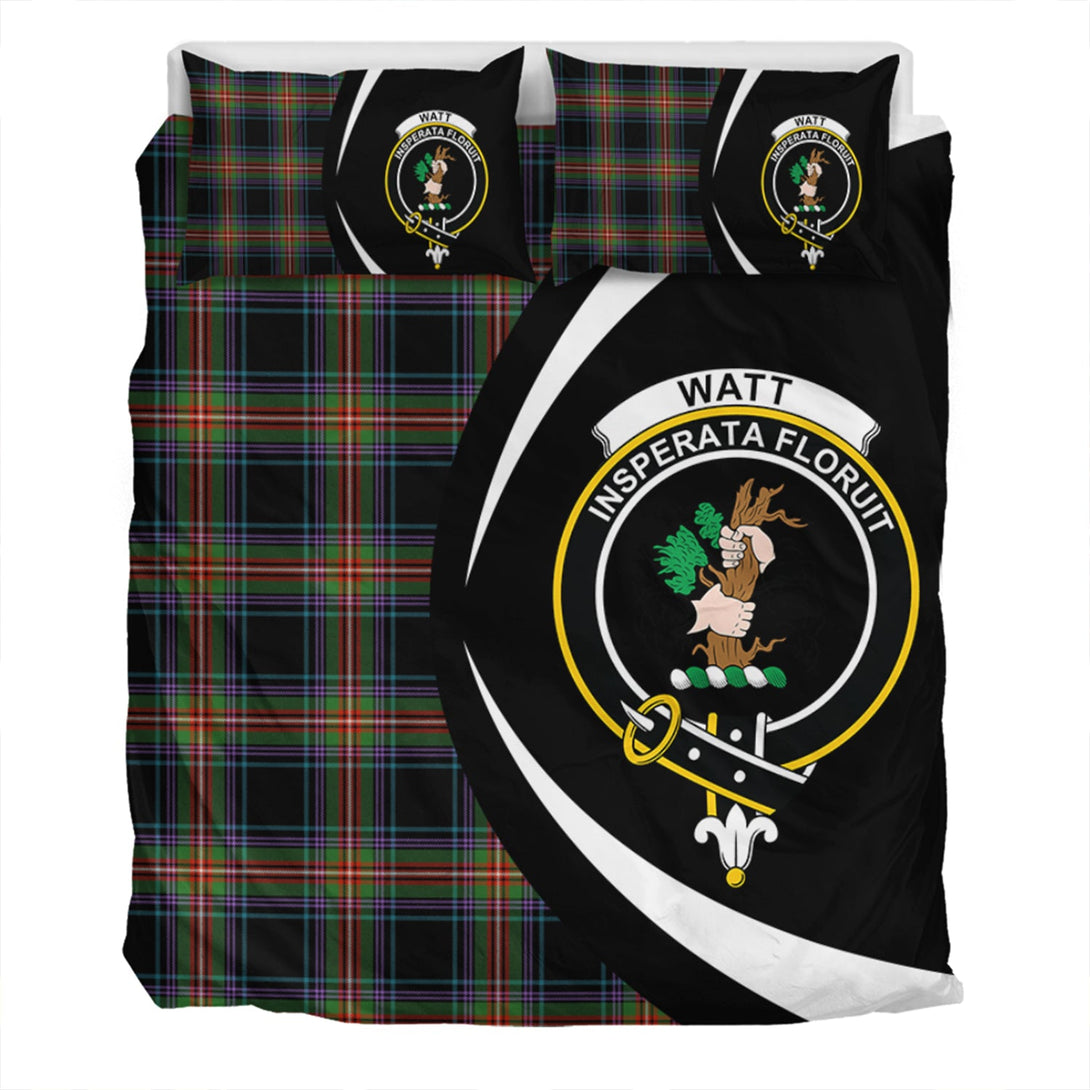 Watt (Wate) Ancient Clan Badge Tartan Bedding Set Circle Style