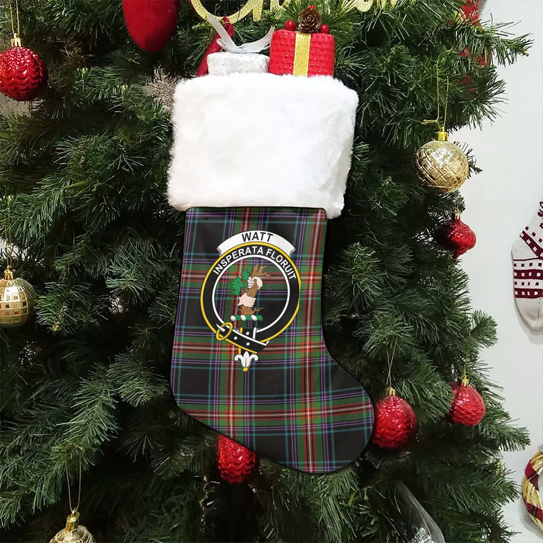 Watt (Wate) Ancient Clan Badge Tartan Christmas Stocking