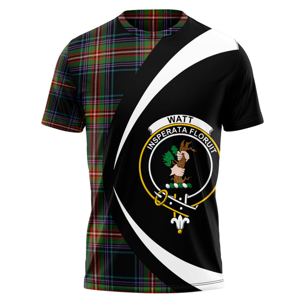 Watt (Wate) Ancient Clan Badge Tartan T-Shirt Circle Style Personalized