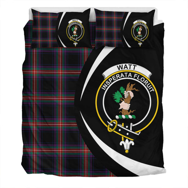 Watt (Wate) Modern Clan Badge Tartan Bedding Set Circle Style