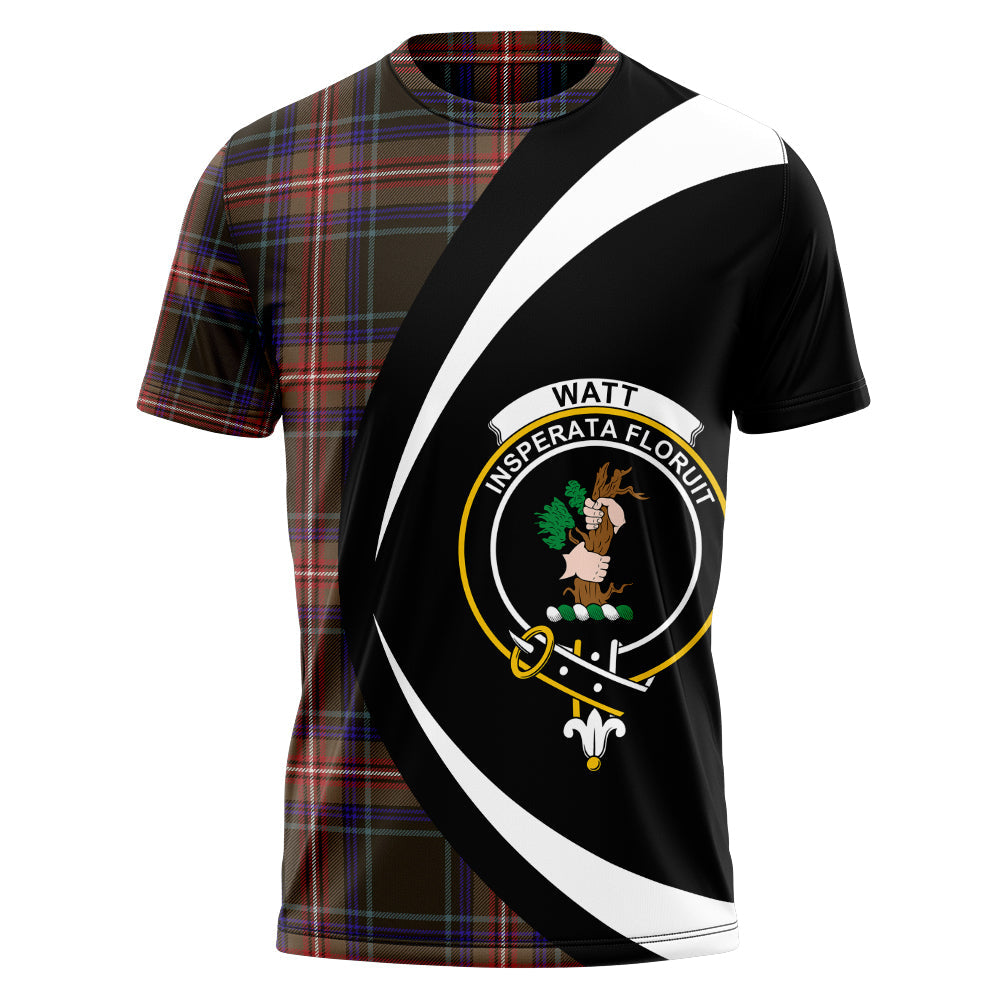 Watt (Wate) Weathered Clan Badge Tartan T-Shirt Circle Style Personalized