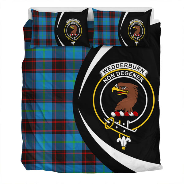 Wedderburn Clan Badge Tartan Bedding Set Circle Style