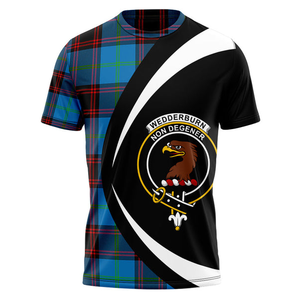 Wedderburn Clan Badge Tartan T-Shirt Circle Style Personalized