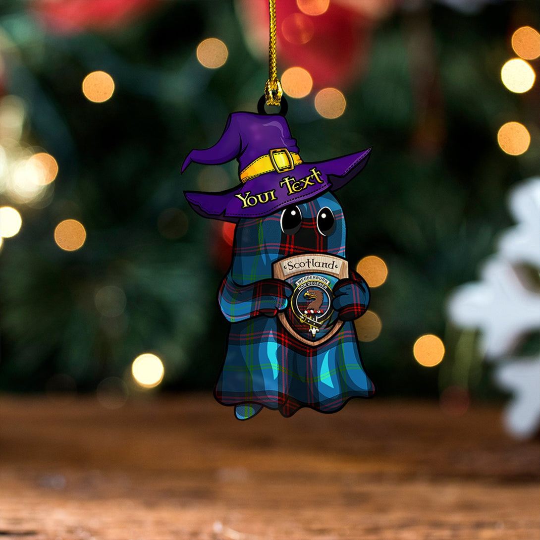 Wedderburn Clan Badge Tartan Wood Acrylic Ornament Halloween Ghost